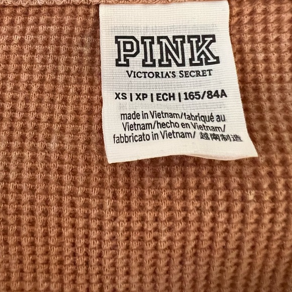 PINK waffle crop top size XS - Picture 2 of 2